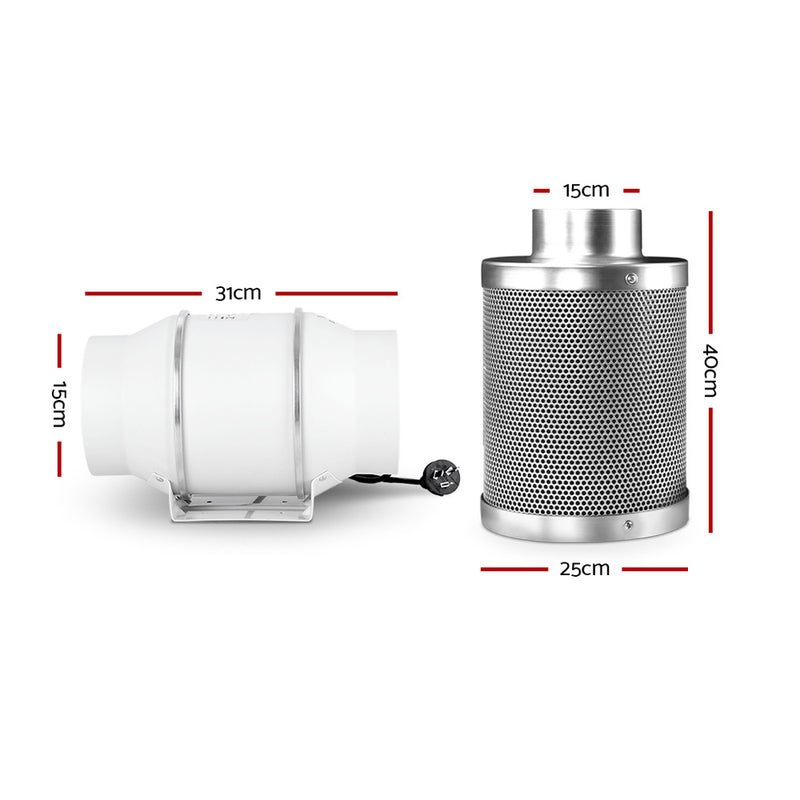 Greenfingers 6"Ventilation Kit Fan Grow Tent Kit Carbon Filter Duct Speed Controlled,Greenfingers 6"Ventilation Kit Fan Grow Tent Carbon Filter Duct Speed