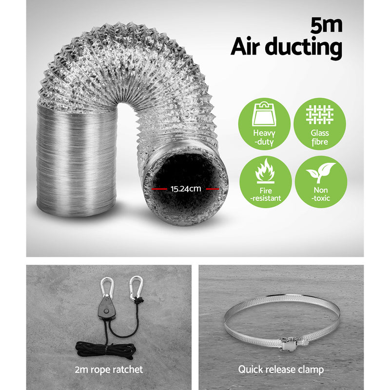 Greenfingers 6"Ventilation Kit Fan Grow Tent Kit Carbon Filter Duct Speed Controlled,Greenfingers 6"Ventilation Kit Fan Grow Tent Carbon Filter Duct Speed