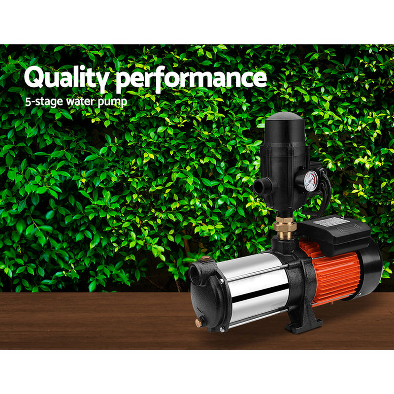 Giantz 1800W Max 5-Stage Garden Water Pump High Pressure Irrigation Booster Pump, Automatic Multi-Stage External Sprinkler Pump for Rainwater Tank Transfer