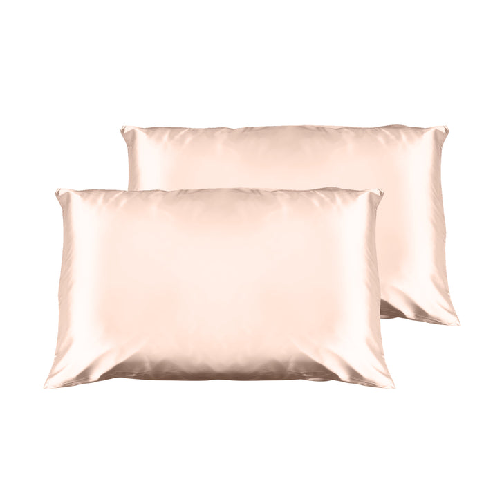 Casa Decor Satin Pillowcase Twin Pack Size With Gift Box - Champagne Pink