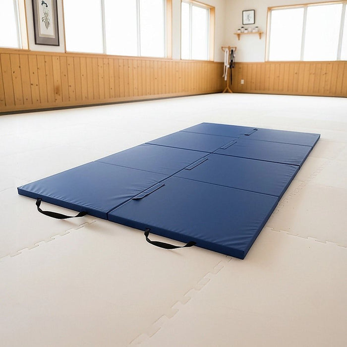 Folding Blue Exercise Mat – Gymnastics, Martial Arts, Yoga, Karate & Judo Training