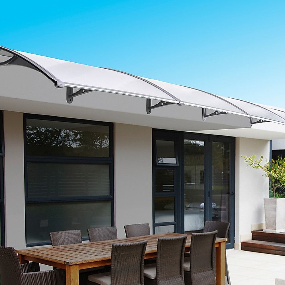 DIY Awning Kit – 1.5x4m Clear Polycarbonate Door & Window Canopy