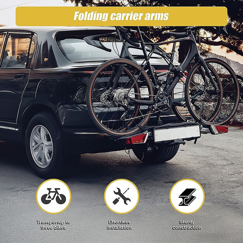 3 Bicycle Rack Hitch Mount Bike Carrier for Car and SUV Tow Bar