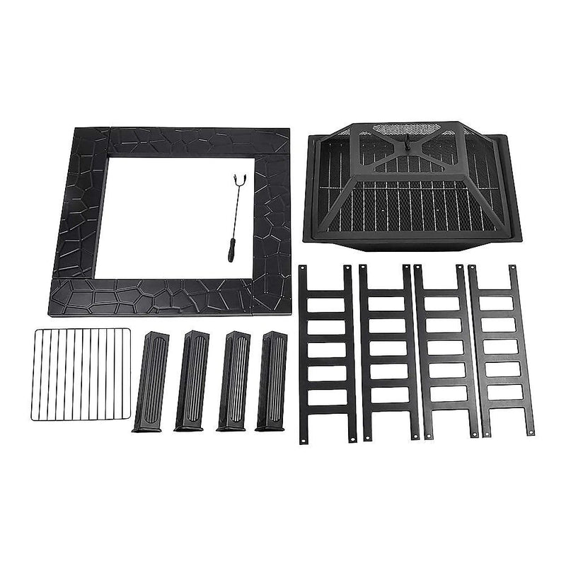 18" Square Metal Fire Pit Outdoor Heater