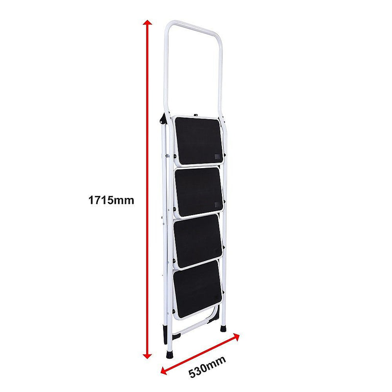 Foldable Non Slip 4 Step Steel Ladder