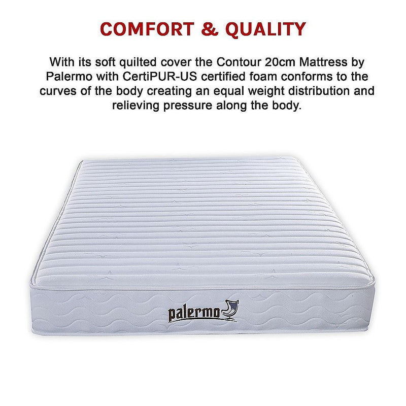 Contour Encased Coil Queen Mattress – Hybrid Support with CertiPUR-US Certified Foam Comfort Layers
