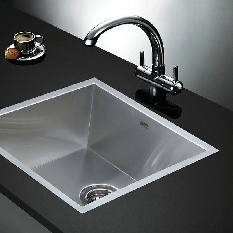 440x440mm Handmade 1mm 20 Gauge Stainless Steel Kitchen Laundry Sink with Waste