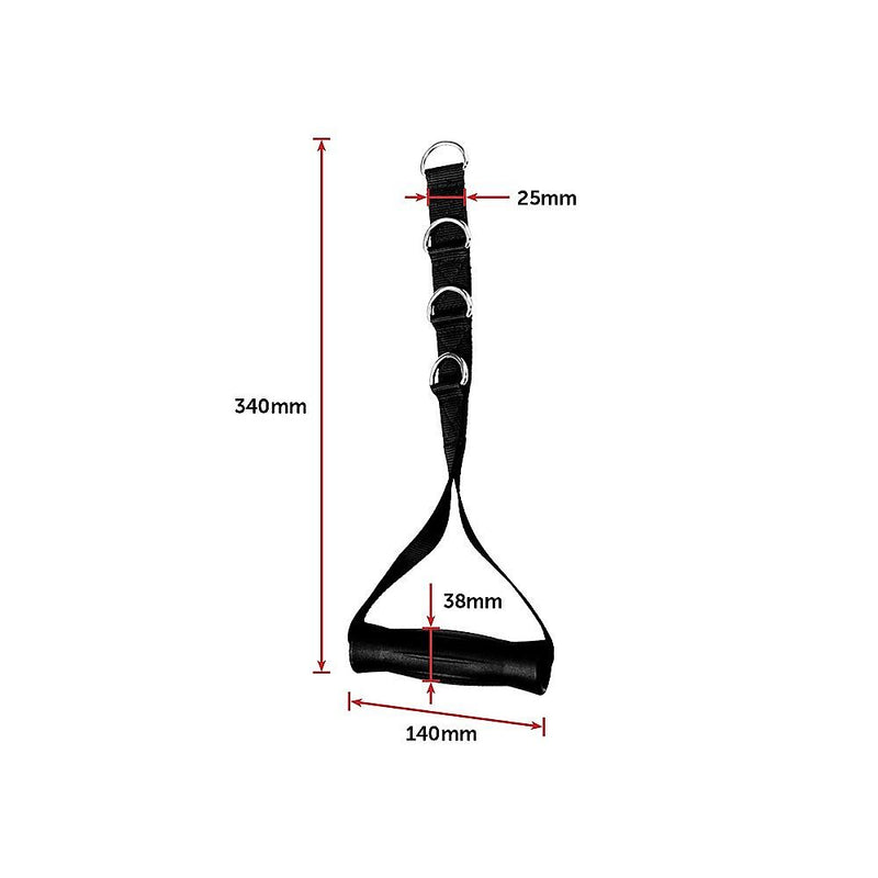 2x Adjustable Nylon Cable Handles – Home Gym Attachment for Strength Training