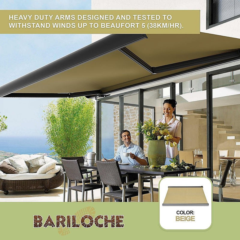 Motorised Retractable Awning – 4x3m Beige Full Cassette Design
