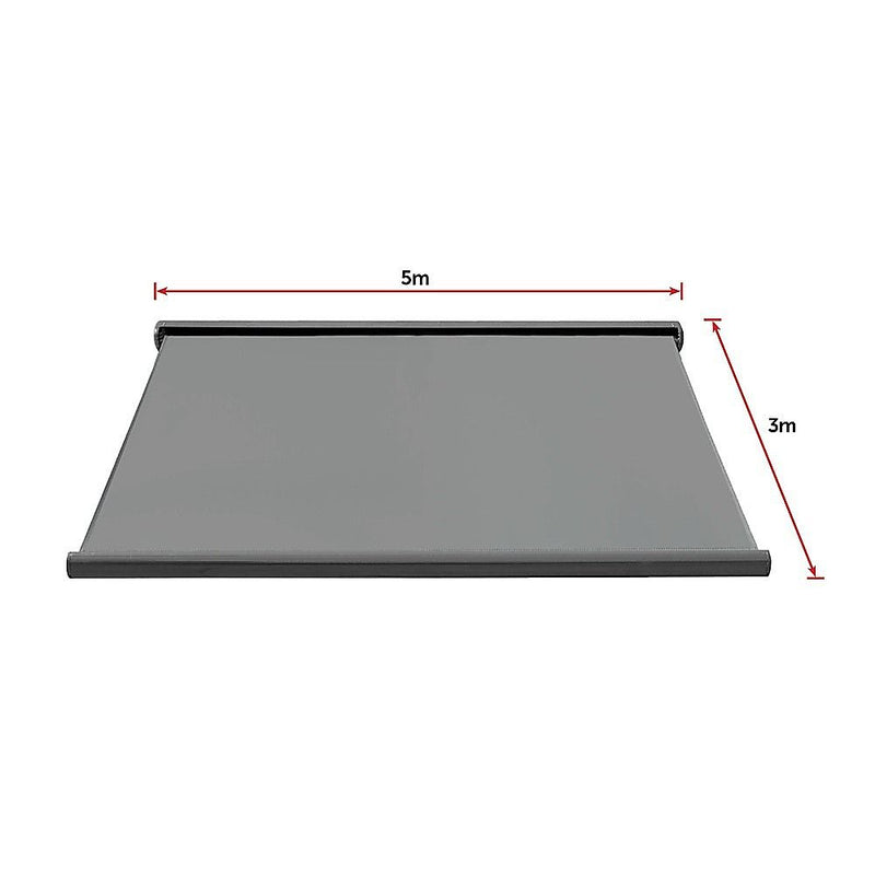 Motorised Retractable Awning – 5.0x3.0m Grey Full Cassette Design