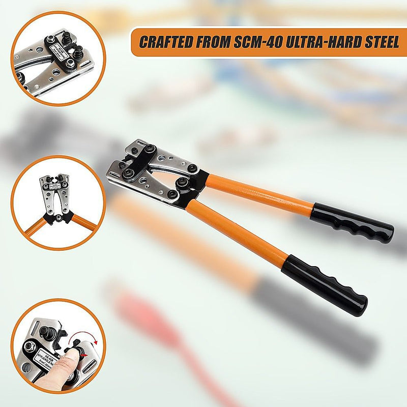 6-50 mm2 Wire Crimper Cable Crimp Electric Tube Crimping Hand Tool Battery Lug