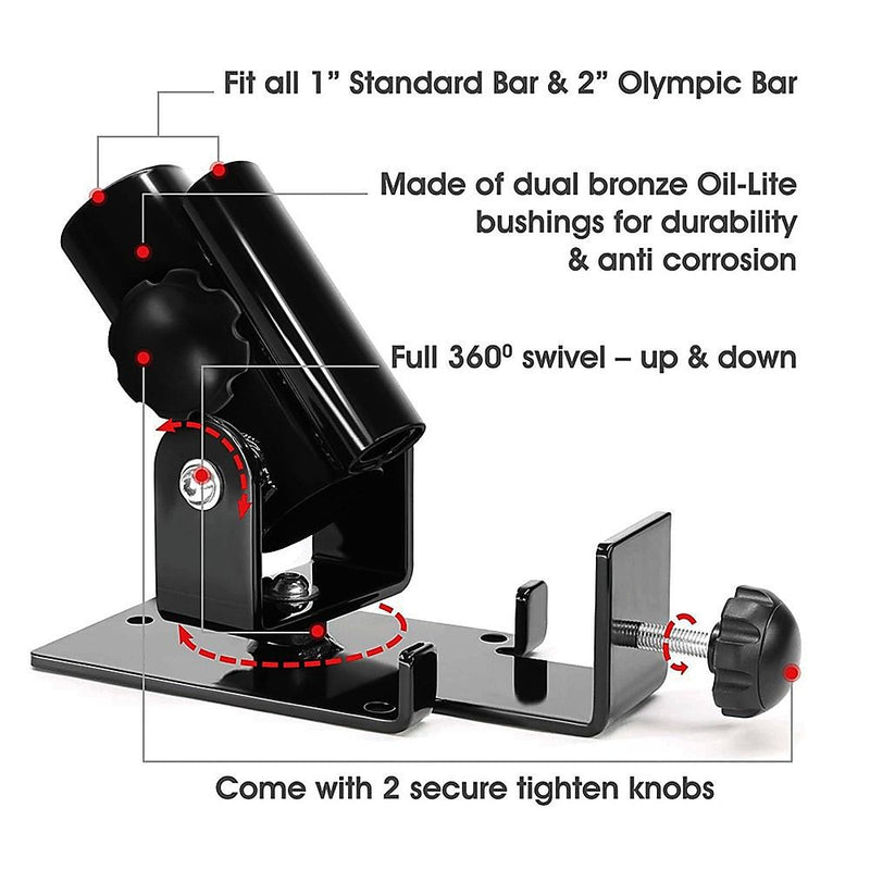 Landmine T Bar Row Platform 360 Degree Swivel for 1 & 2 Inch Bars Olympic