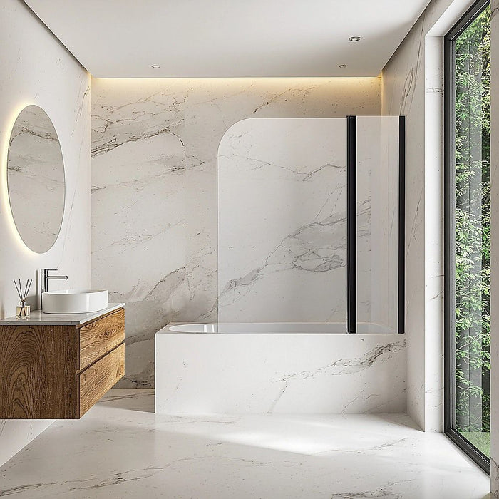 180 Degree Pivot Door 6mm Safety Glass Bath Shower Screen 1200x1400mm By Della Francesca