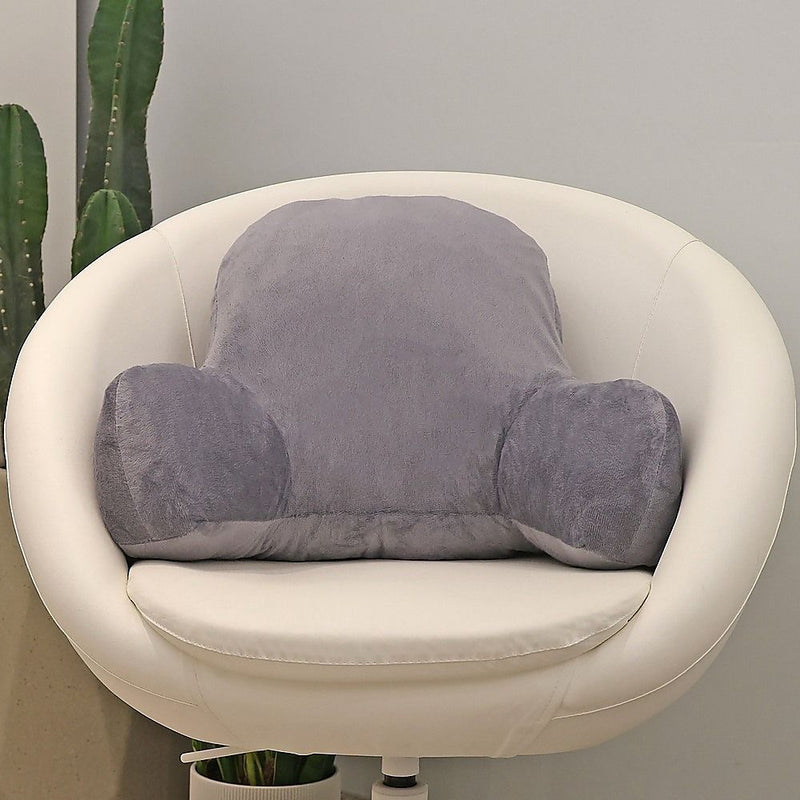 52cm Reading Pillow Back Rest with Arm Support Cushion – Dark Grey