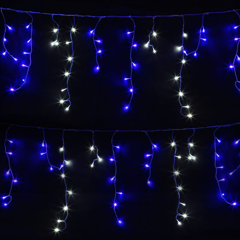 20M Christmas Lights Icicle Light 800 LED Blue White Decor Jingle Jollys