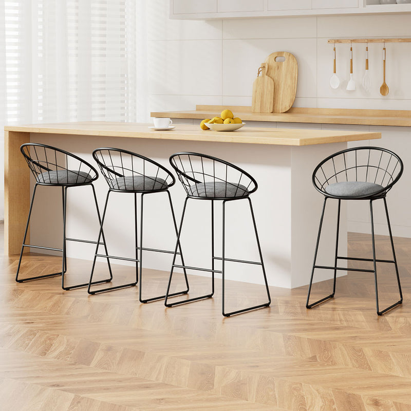Artiss 4x Bar Stools Padded Seat Metal