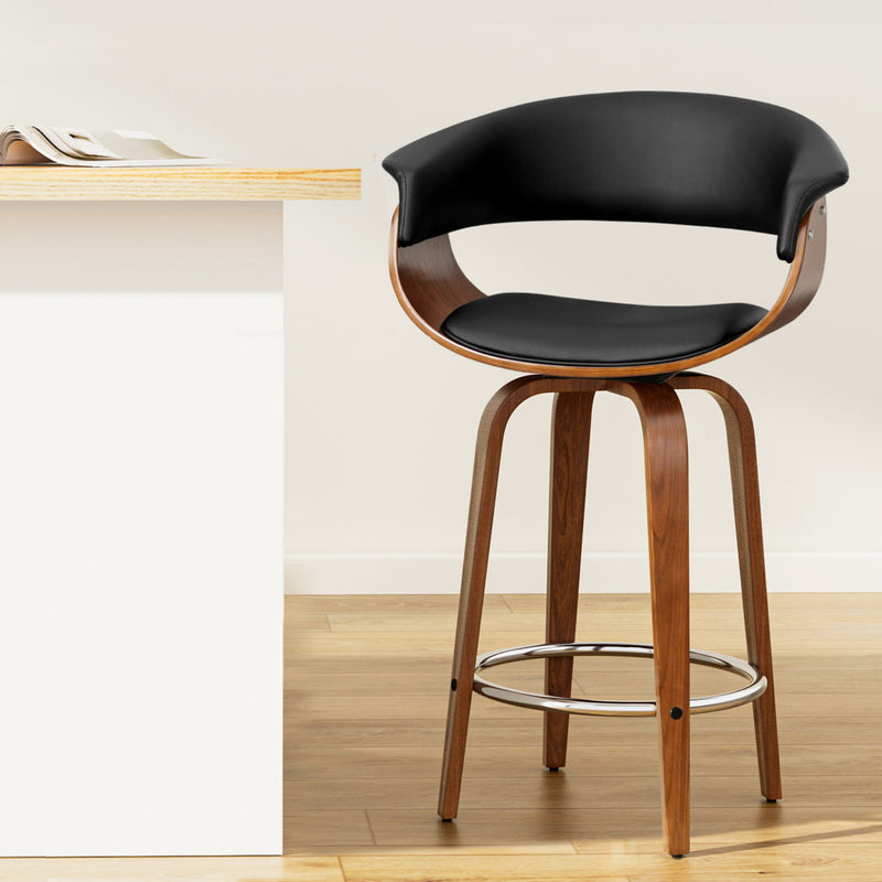 Artiss PU leather Bar Stool, 65 cm Seat Height – Black