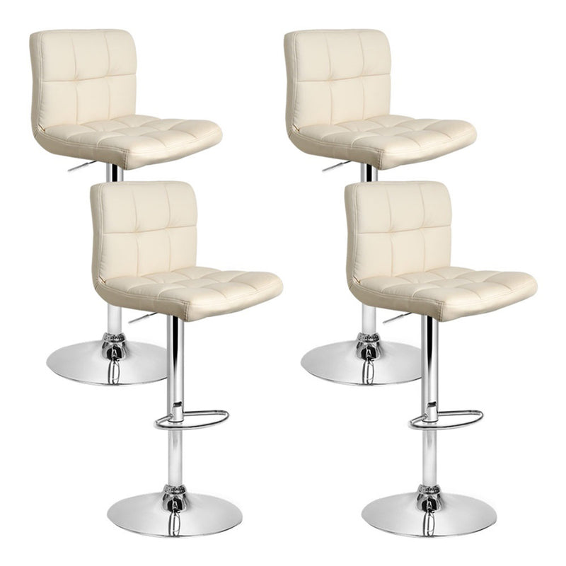 Artiss PU leather Gas Lift Bar Stools, 68~81 cm Seat Height, Set of 4 – Beige