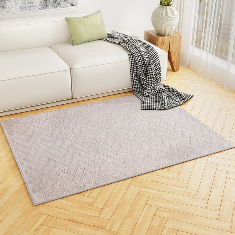 Artiss Rug 120 × 160 cm Area Rug Washable Mat Large Carpet Microfibre Ripple