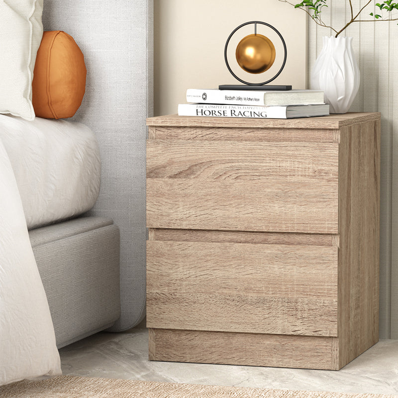 Artiss Pepe Bedside Table with 2 Drawers – Wood