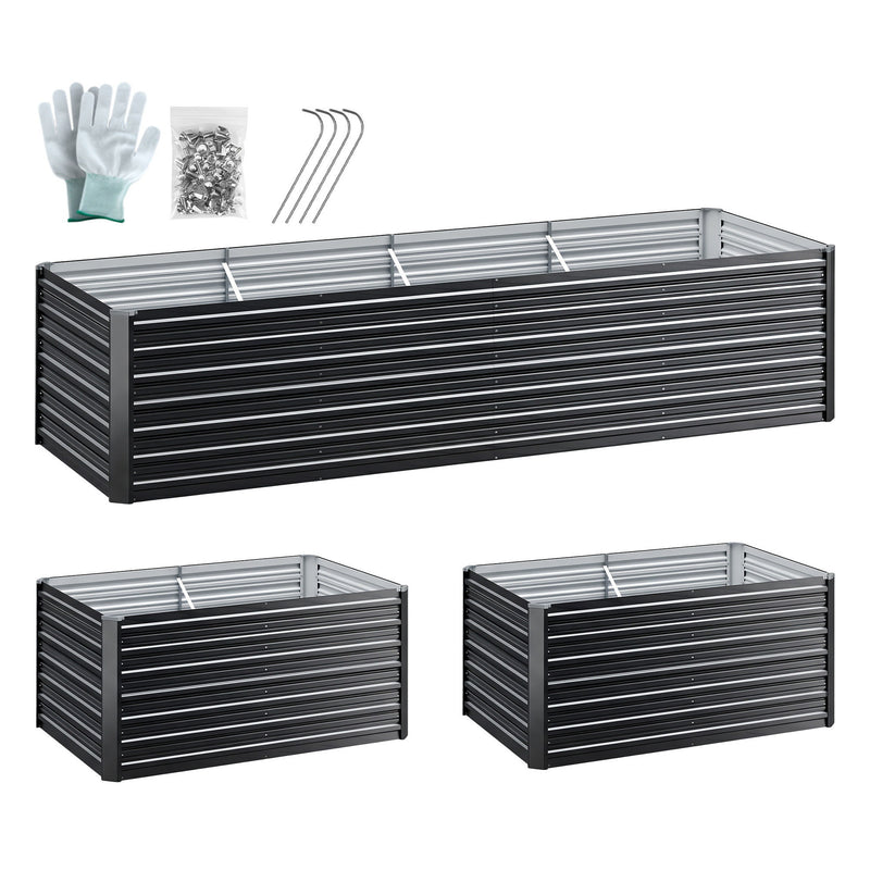 Green Fingers 2-in-1 Raised Garden Bed Kit, 320cm/160cm| 77cm Extra Deep Ergonomic Planter Box | Protect Your Back | Galvanised Steel Vegetable Flower Pot for