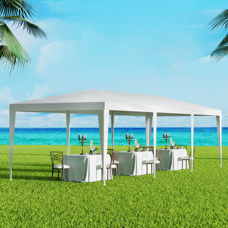 Instahut Gazebo 3 × 9 Wedding Party Marquee Tent Outdoor Event Camping Shade White