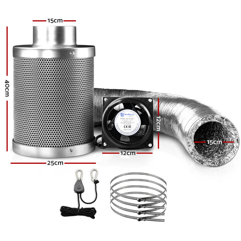 Green Fingers 6"Ventilation Kit Fan Hydroponics Grow Tent Kit Carbon Filter Duct,Green Fingers 6"Ventilation Kit Fan Hydroponics Grow Tent Kit Carbon Filter