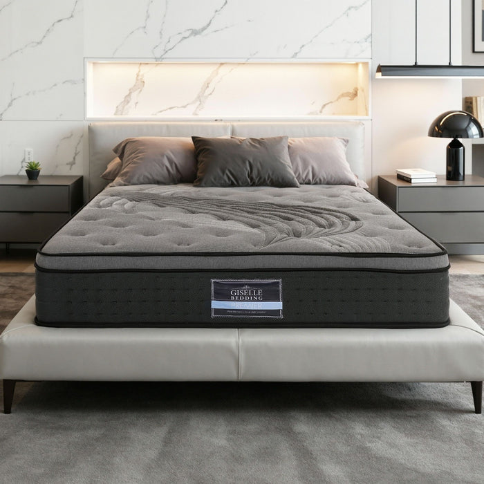 Giselle Bedding Single Mattress 34cm 7-Zone Bamboo Charcoal Fabric with Pocket Spring