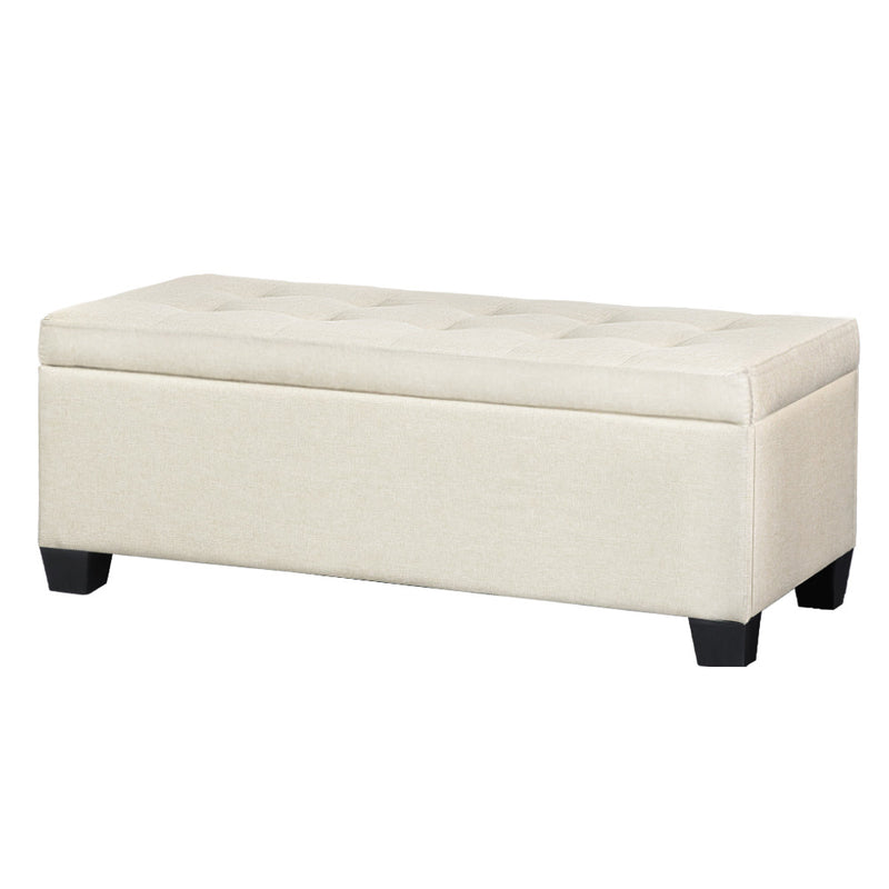 Artiss Storage Faux linen Ottoman – Beige
