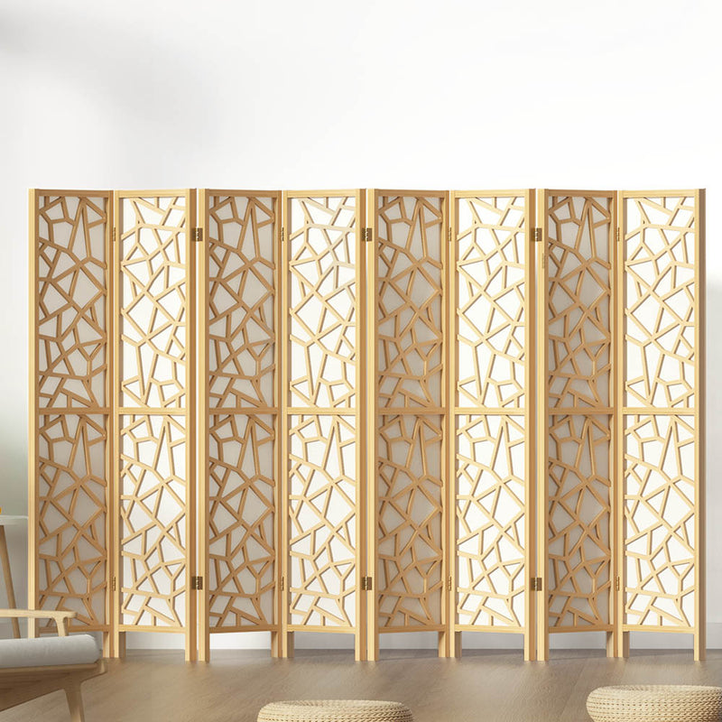 Artiss 8 Panel Room Divider Screen 325 × 170 cm Clover Natural