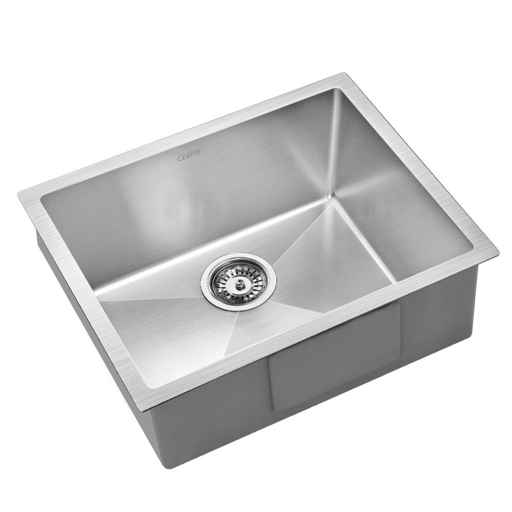 Cefito 54 cm x 44 cm Stainless Steel Kitchen Sink Under/Top/Flush Mount Black