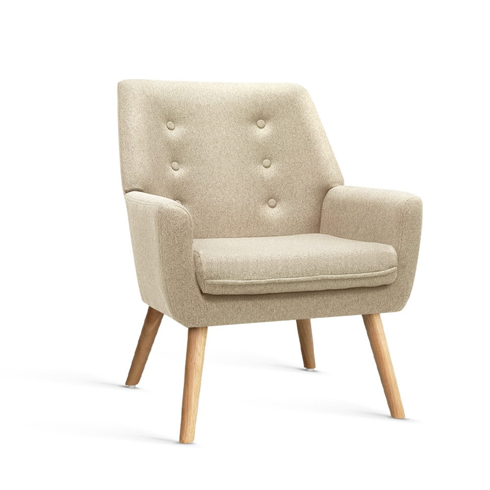 Artiss Armchair Linen Fabric Anne Beige