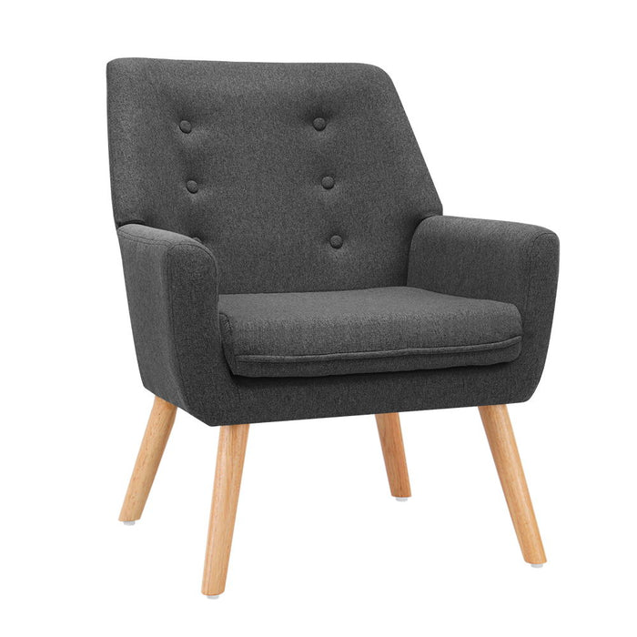 Artiss Armchair Linen Fabric Anne Charcoal