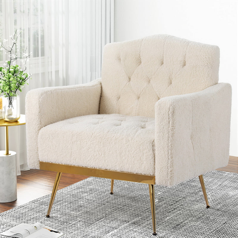 Artiss Nicole Boucle Armchair – Beige gold