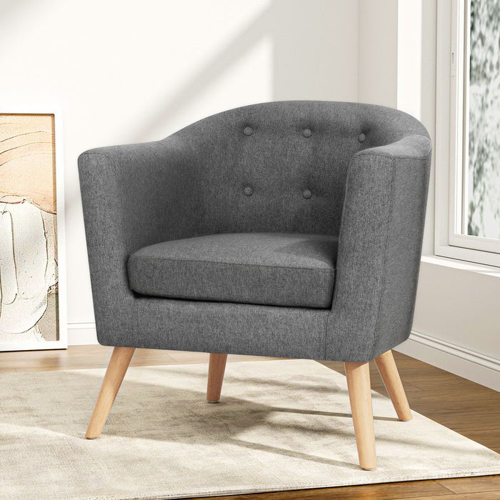 Artiss Armchair Tub Chair Grey Adora