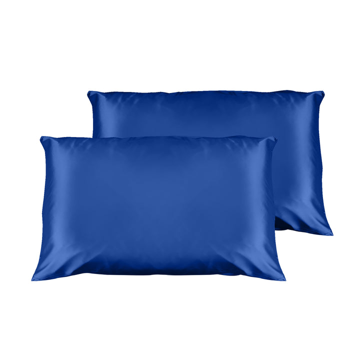 Casa Decor Satin Pillowcase Twin Pack Size With Gift Box - Navy Blue