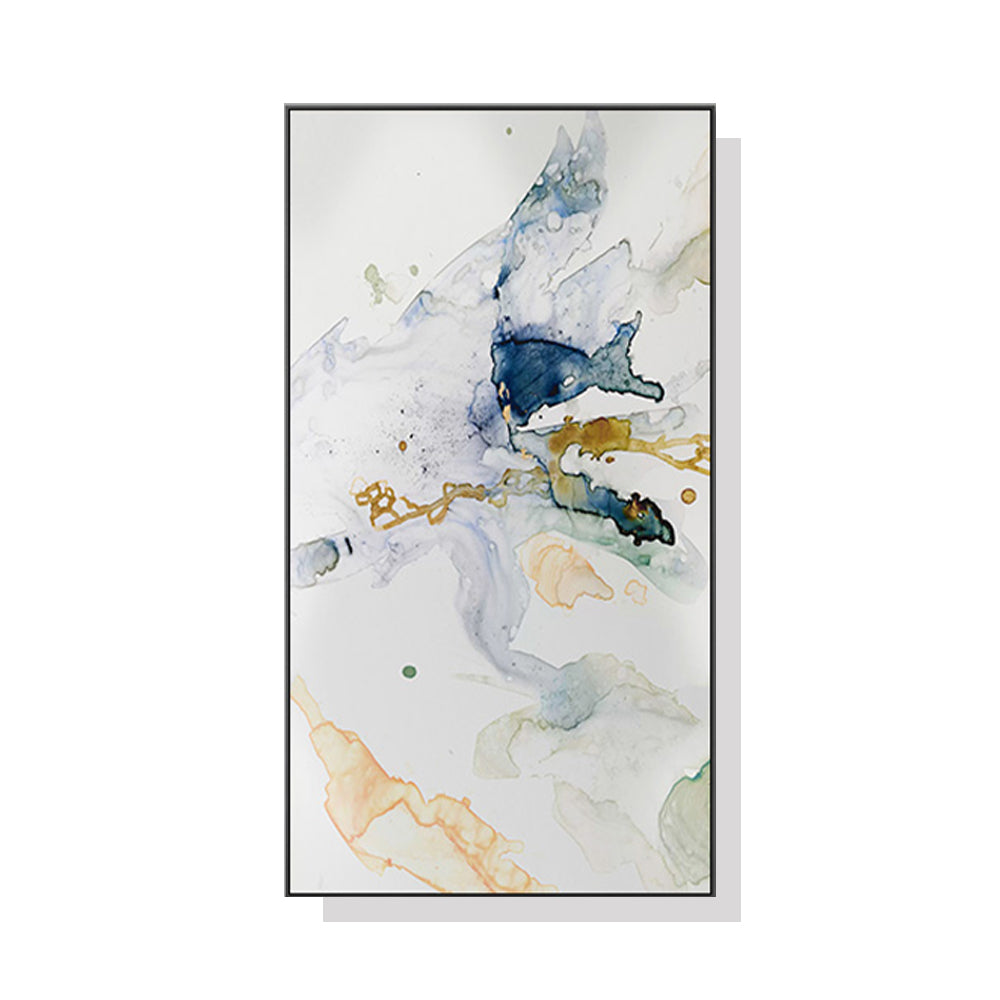 Wall Art 40 cm × 80 cm Abstract Watercolour Style Black Frame Canvas