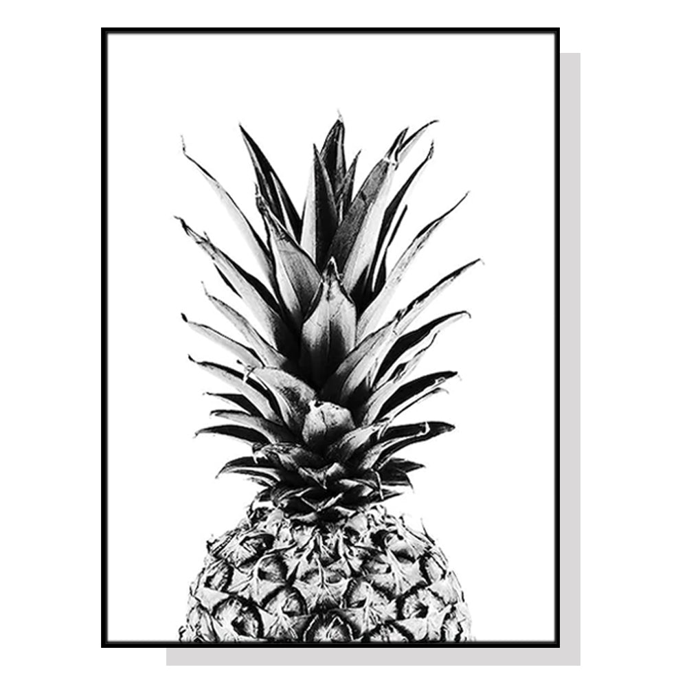 Wall Art 40 cm × 60 cm Pineapple Black Frame Canvas
