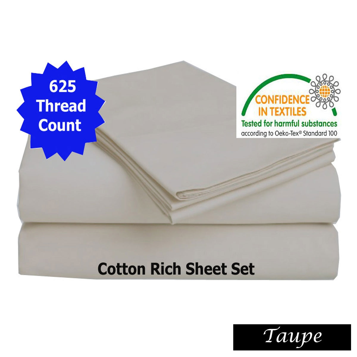 Living 625TC Cotton Rich Sheet Set Taupe King