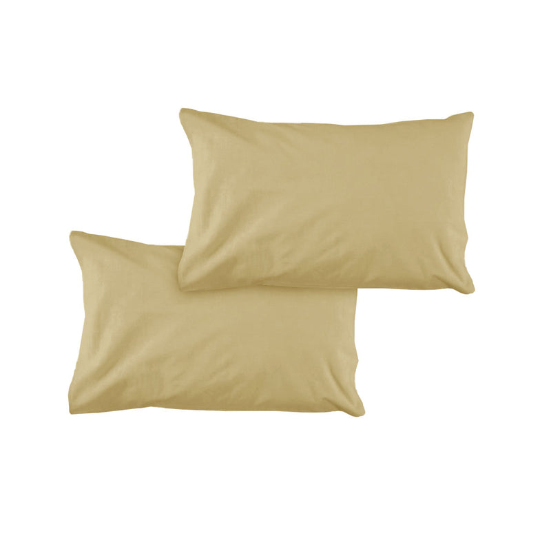 Pair of Solid Colour microfibre Standard Pillowcases 48 × 73cmx15 cm (Flap) Gold