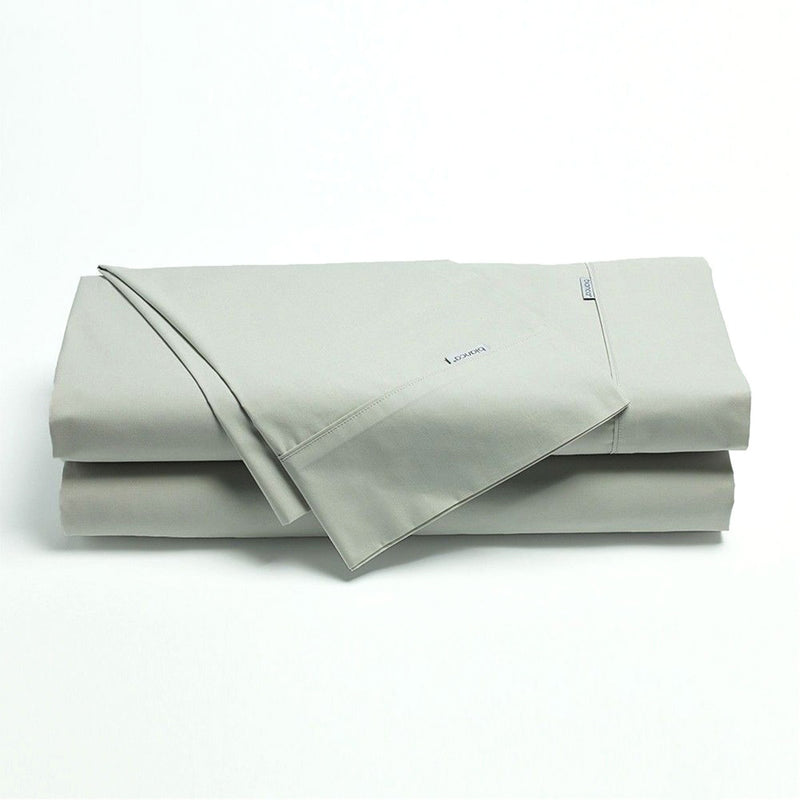 Bianca Heston Cotton Percale Sheet Set Silver Queen