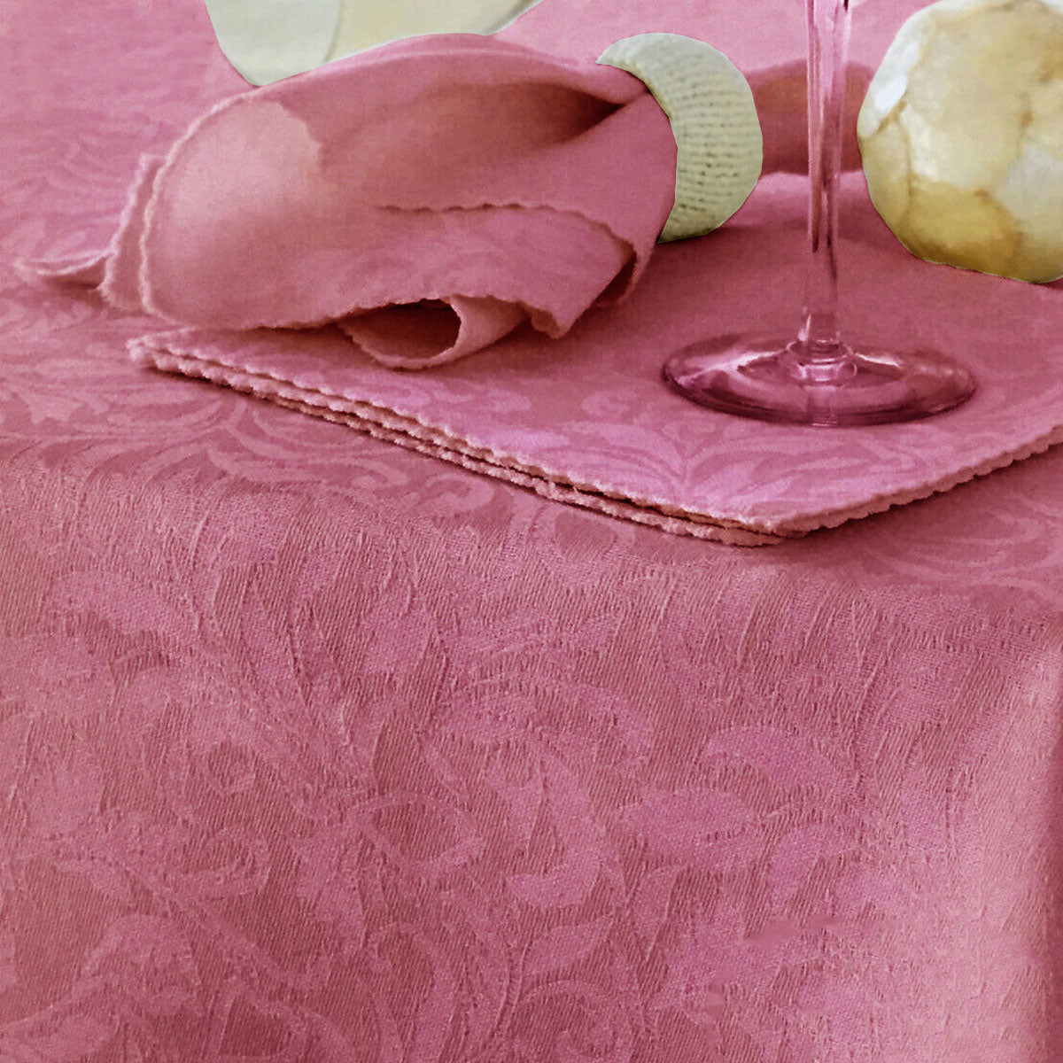 Damask Embossed Tablecloth 160 × 260 cm Mauveglow