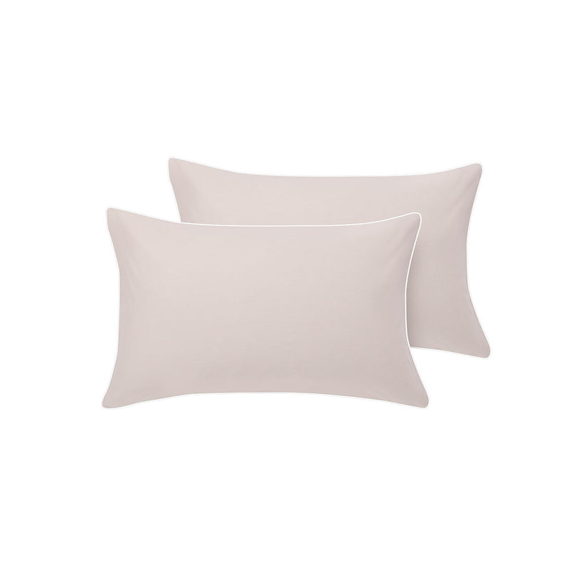 Accessorize Pair of White/Natural Piped Hotel Deluxe Cotton Standard Pillowcases