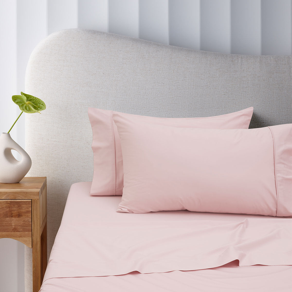 Accessorize 400TC Blush Bamboo Cotton Mega / Super Sheet Set 50 cm Wall King