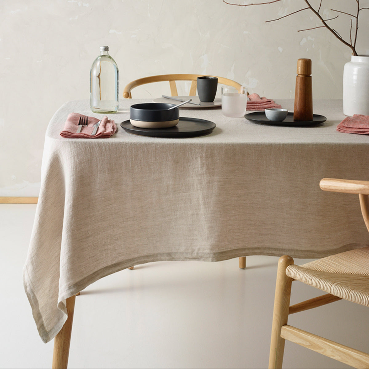 Vintage Design Homewares Helm Natural Washed Linen Cotton Tablecloth 180 cm x 400 cm