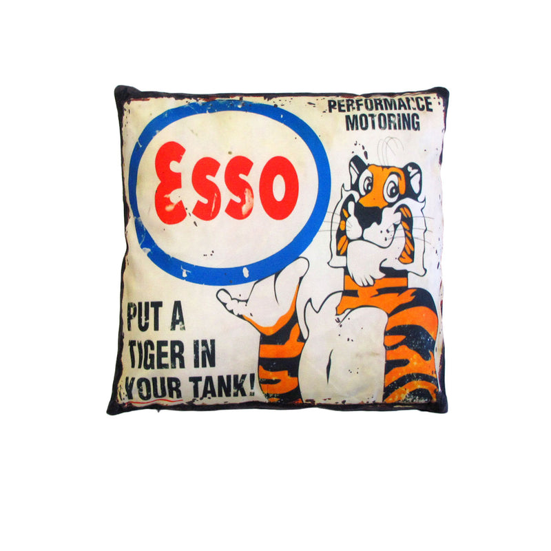 Australian Mancave Retro Cushion ESSO Upright Tiger 40 × 40 cm