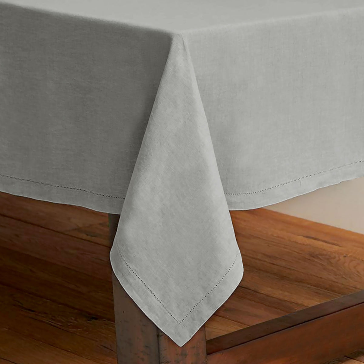 Rans Pure Cotton Hemstitch Tablecloth 205 × 205 cm - Grey