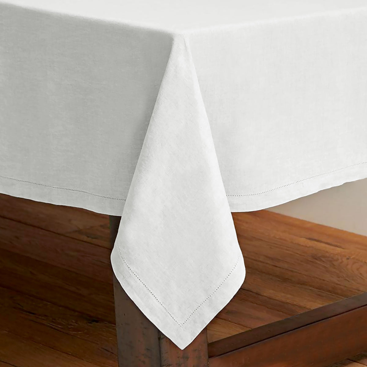 Rans Pure Cotton Hemstitch Tablecloth 205 × 205 cm - White
