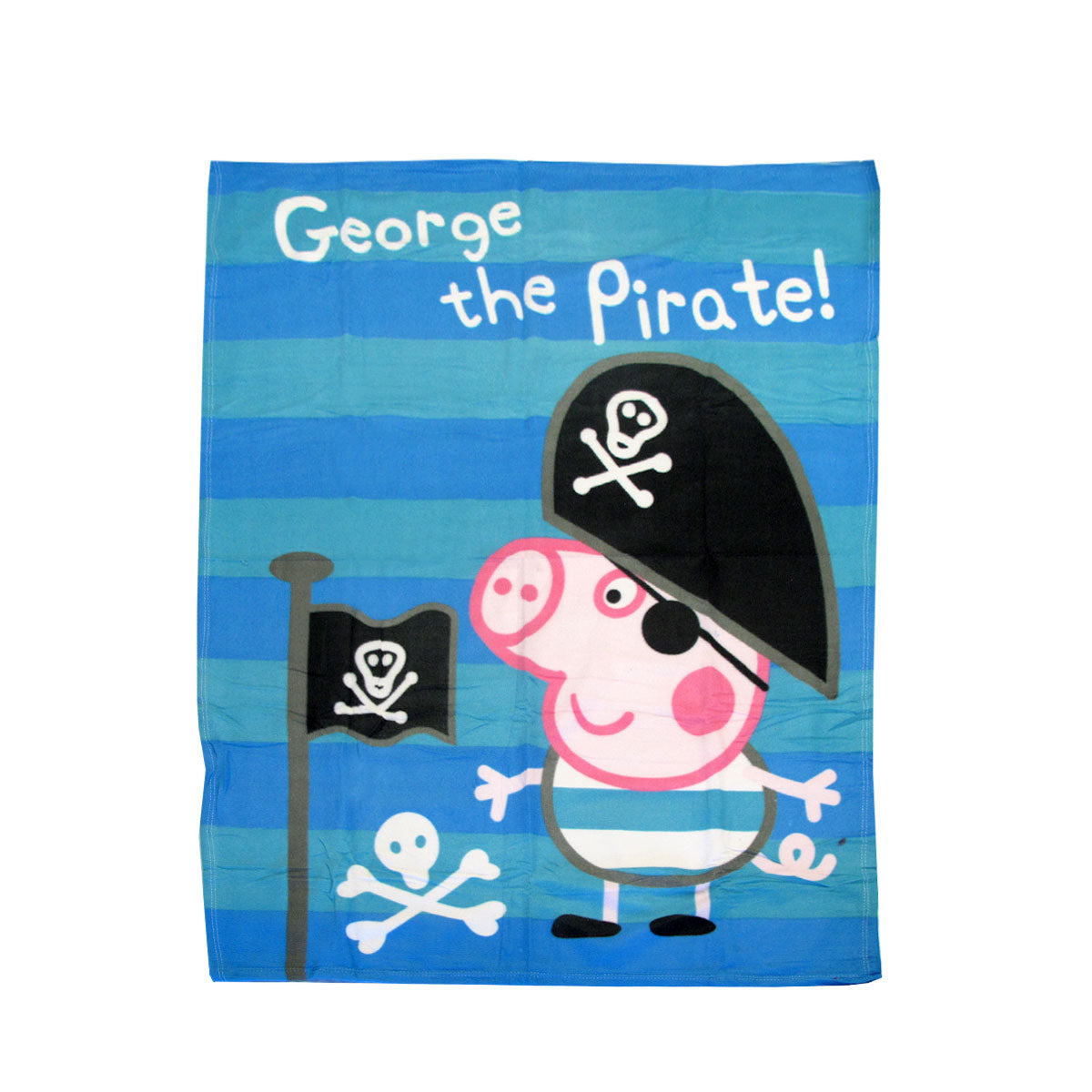 Peppa Pig George the Pirate Printed Polar Fleece Throw Rug 130 × 160 cm