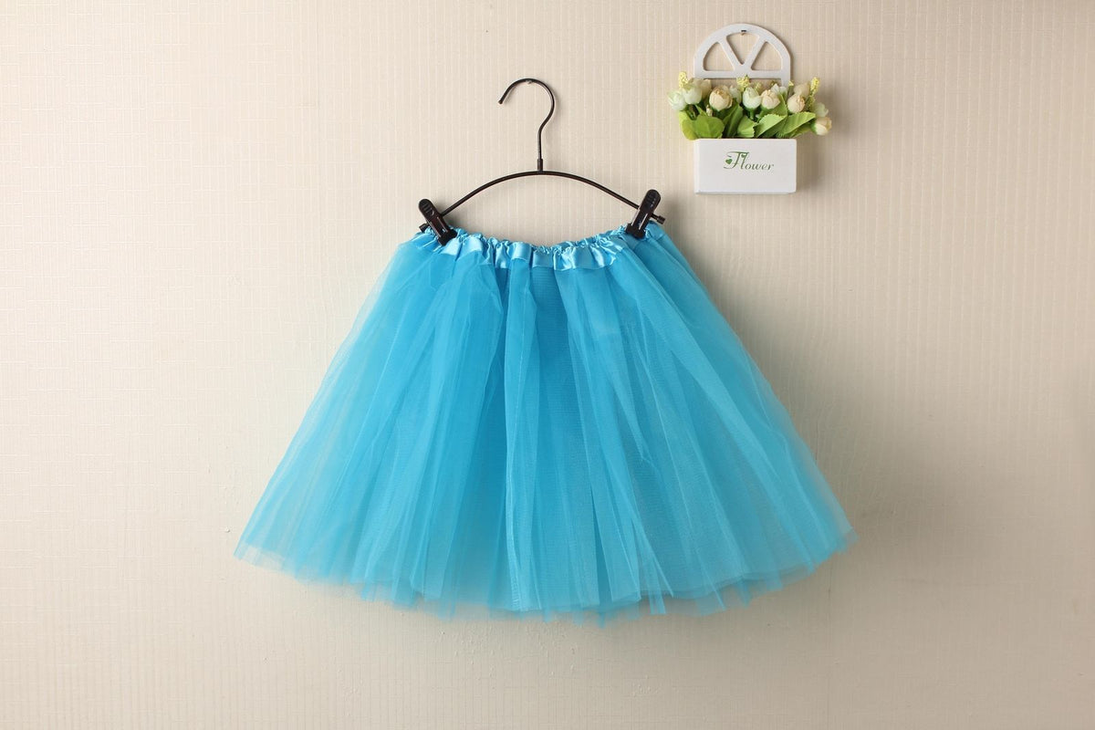Kids Three-Layer Tutu Skirt – Blue